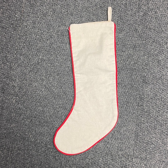 Vintage Hand made crafted cross stitch folk art Santa Christmas Stocking rustic - Picture 3 of 4